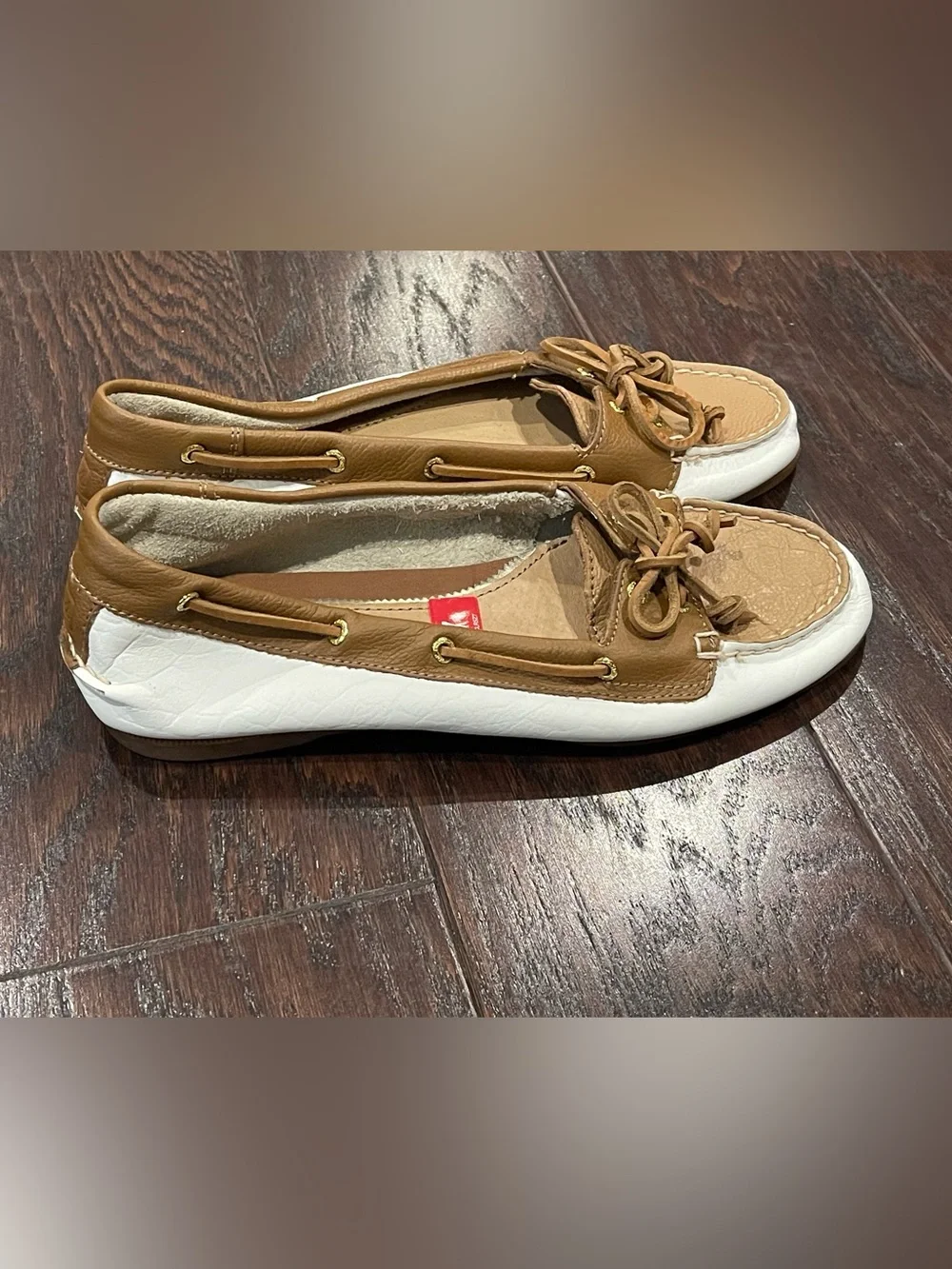 Sperry Top Sider Womens 7M Off White Tan Leather 000000000000
